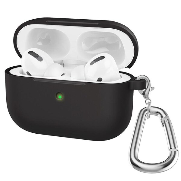 ZUSLAB AirPods 3 Case Silicone Skin Shockproof Full Protective Cover Supports Wireless Charging with Durable Carabiner for Apple - Black