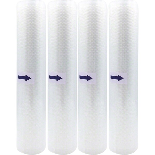 Ozoffer 4Pcs Vacuum Food Sealer Roll Bags Saver Seal Storage Heat Commercial 24m x 28cm