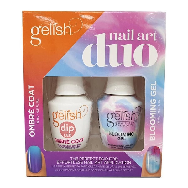 Gelish Nail Art Duo UV LED Gel Polish Ombre Coat & Blooming Gel Kit 15ml