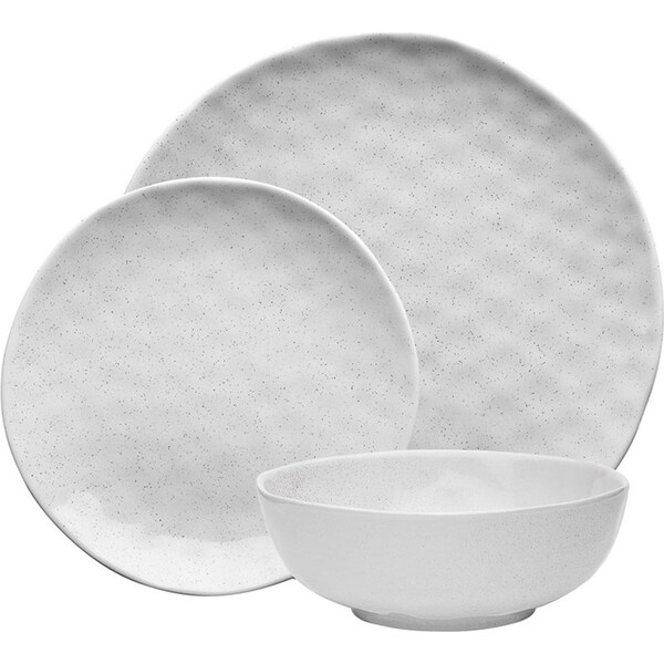 12pc Ecology Speckle Dinner Set Milk Home Dining/Serving Plates/Side Plate/Bowls
