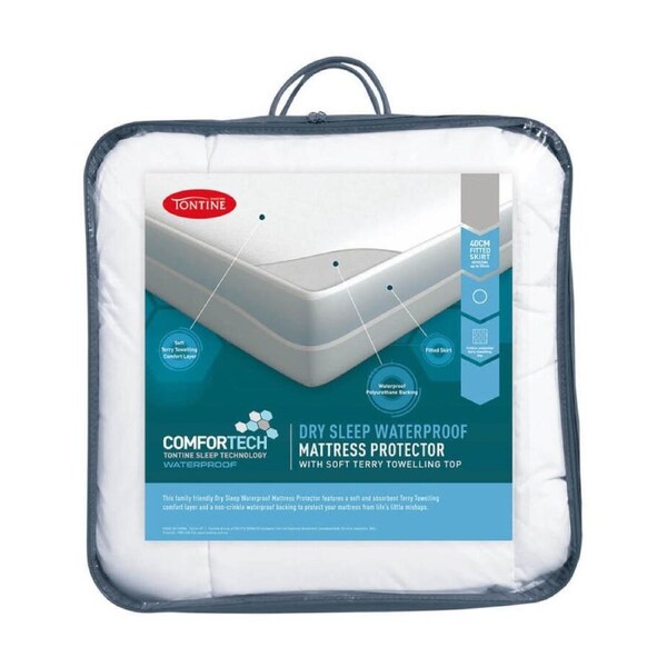 Tontine Comfortech King Bed Fitted Waterproof Mattress Protector/Bedding Cover