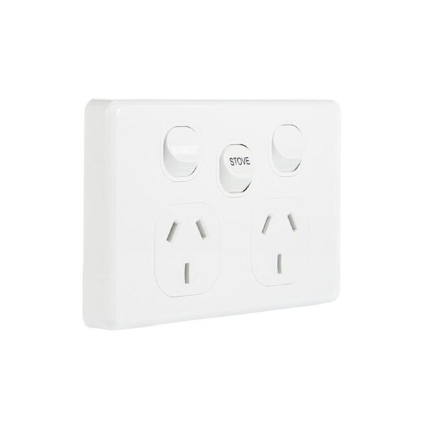 NLS 30502STOVE - Double Power Point 10Amp with 35 Amp STOVE Switch - Classic Style