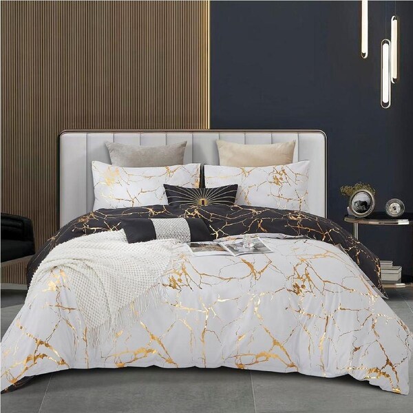 Reversible Design Queen Size Bed Quilt/Doona/Duvet Cover Set 460B