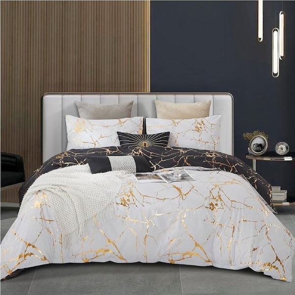 Reversible Design King Size Bed Quilt/Doona/Duvet Cover Set 460B