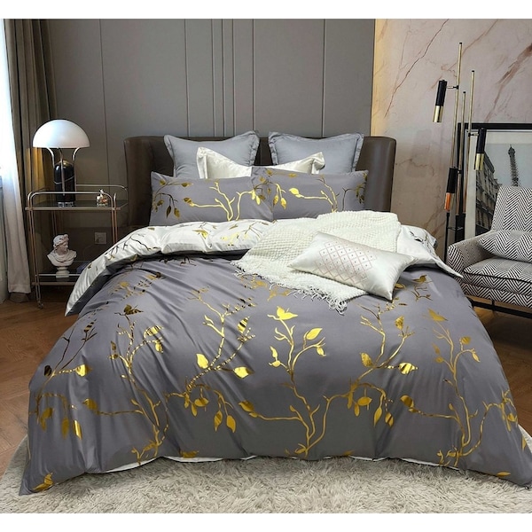Reversible Design Queen Size Bed Quilt/Doona/Duvet Cover Set 461B