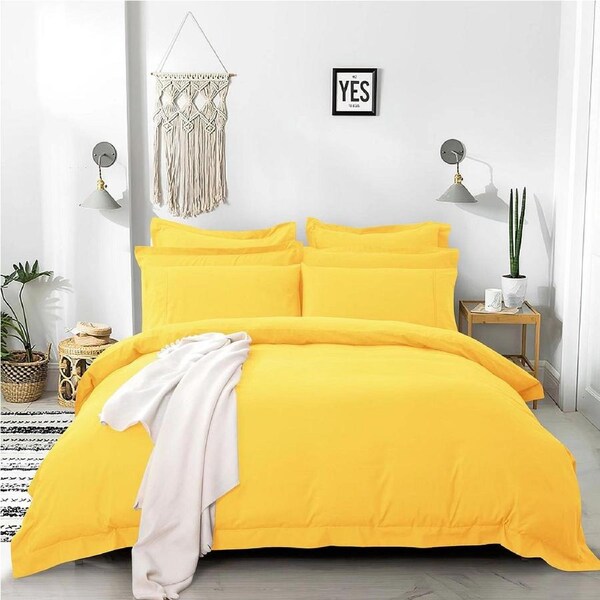 Tailored Super Soft Double Size Quilt/Doona/Duvet Cover Set - Yellow