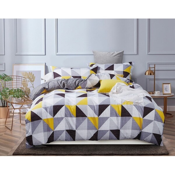 Geometric Double Size Bed Quilt/Doona/Duvet Cover Set M421