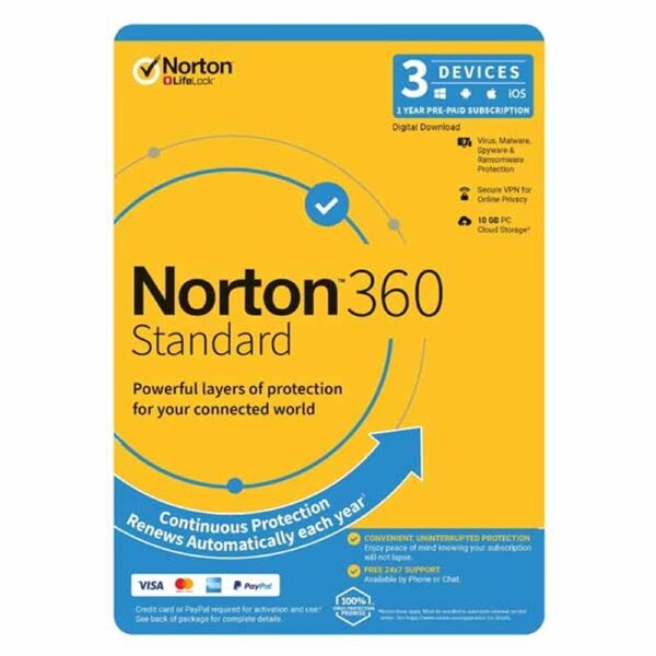 Nortonlifelock Norton 360 Standard 10GB AU 1-User, 3-Device, 12-Month