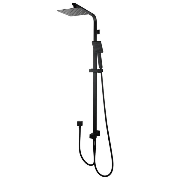 Black Square 8''SUS Shower Head Handheld Set Adjustable Height Rail WELS WATERMARK