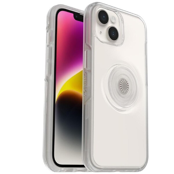 OtterBox Otter + Pop Symmetry Clear Apple iPhone 14 / iPhone 13 Case Clear Pop - (77-89701),Antimicrobial,DROP+ 3X Military Stan