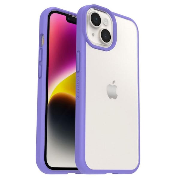 OtterBox React Apple iPhone 14 Plus Case Purplexing (Purple) - (77-88878), Antimicrobial, DROP+ Military Standard, Raised Edges,