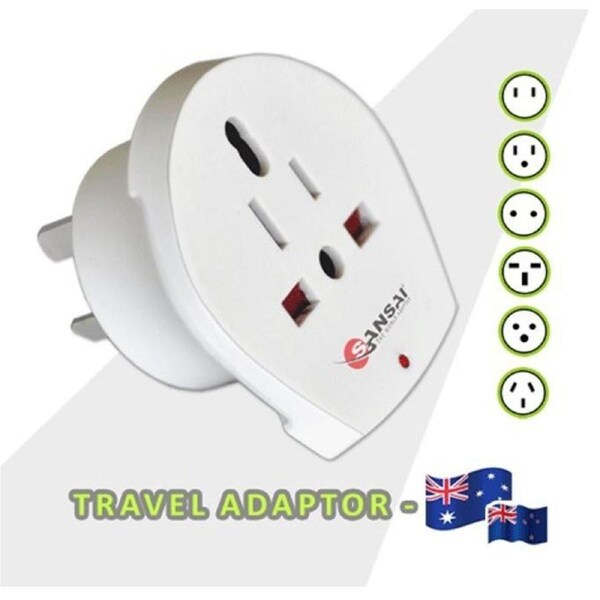 Sansai Travel Adaptor STV-018 for 240V equipment from Britain USA Europe Japan China Singapore Korea & Italy to use in Australia & NZ Hot Sealed Packl