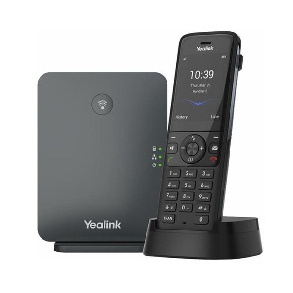 Yealink W78P Wireless DECT Phone System, Solution including W70B Base Station and 1x W78H Handset, Scalable solution, optimised wireless communication