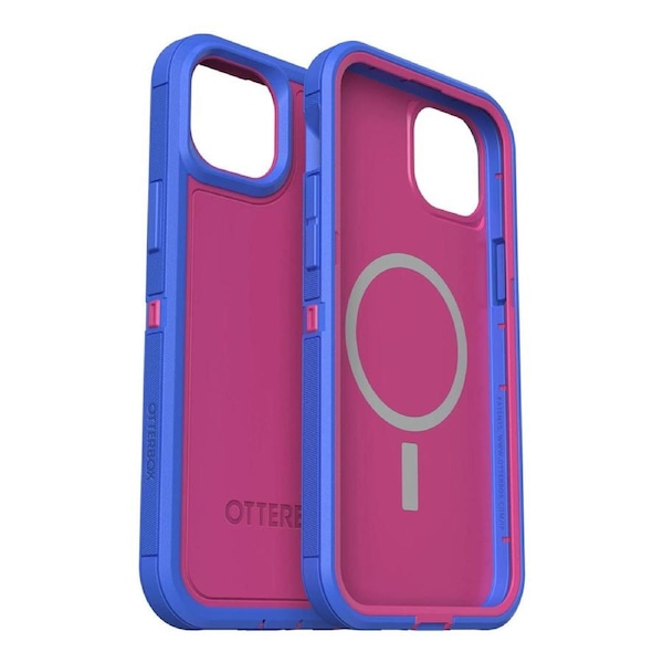 OtterBox Apple iPhone 14 Plus Defender Series XT Case with MagSafe - Blooming Lotus (Pink) (77-89112), 5X Military Standard Drop Protection,Dual-Layer