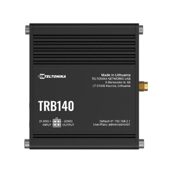 Teltonika TRB140 Industrial Rugged LTE Gateway, 4G/LTE (Cat 4), Compatible with Industrial DNP3 & Modbus Communication Protocols, PSU included