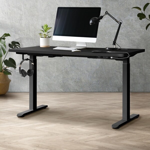 Oikiture 140cm Electric Standing Desk Dual Motor Black
