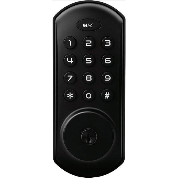 Mec Electronic 20 Code IP54 Safety/Security Smart Door Lock Deadbolt Matt Black