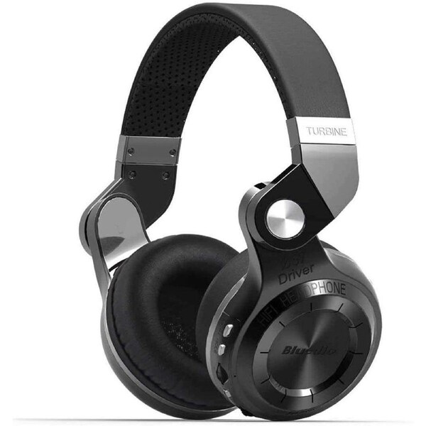 Bluedio T2 Plus Turbine Wireless Bluetooth Headphones with Mic/Micro SD Card Slot/FM Radio (Black)