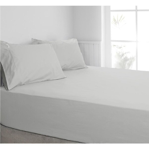Algodon Mega King Bed Combo Fitted Sheet Set w/Pillowcases 300TC Cotton Silver