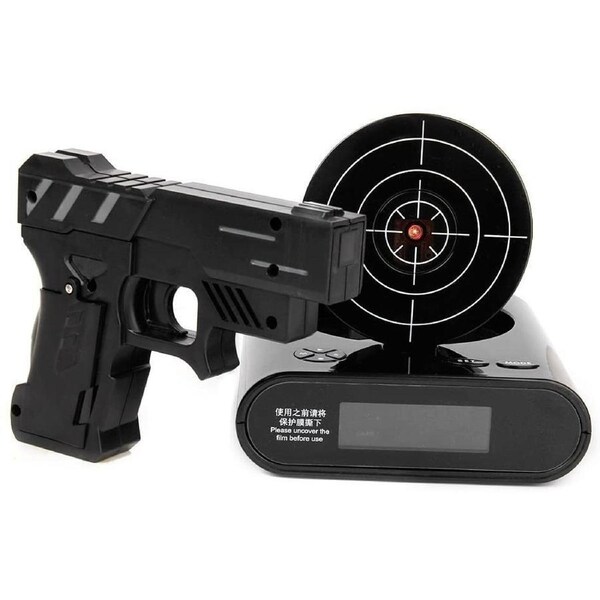 Lock N' load Gun alarm clock/target alarm clock/creative clock - Black