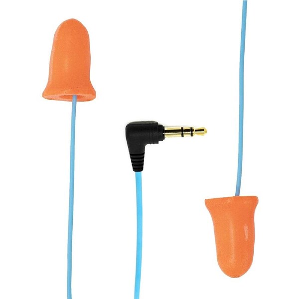 Plugfones Basic Earplug-Earbud Hybrid - Noise Reducing Earphones - Orange