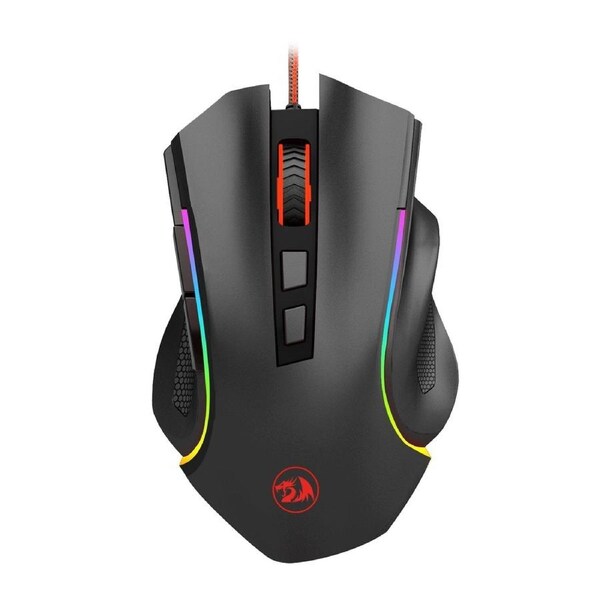 Redragon M602 Wired Gaming Mouse RGB Spectrum Backlit Ergonomic Mouse Programmable with 7 Backlight Modes up to 7200 DPI for Windows PC Gamers - Black
