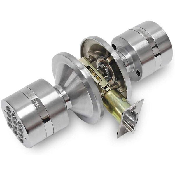 Signstek Electronic Keypad Door Knob Lock with Encryption Function, Satin Nickel