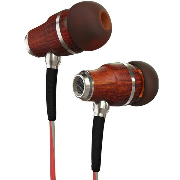 Symphonized NRG 3.0 Earbuds Headphones, Wood in-Ear Noise-isolating Earphones, Balanced Bass Driven Sound with Mic & Volume Control.