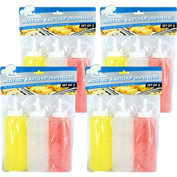 Ozoffer 12X Plastic Squeeze Squirt Condiment Bottles Twist On Cap Lid Vinegar Oil Sauce