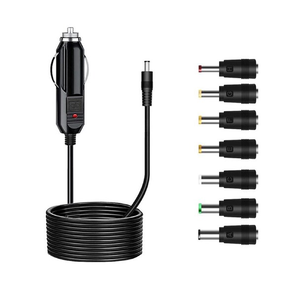 Sansai 12V/24V 8A 1.5m Car Charger To DC Connector 7 Plug Adapter Heads Male