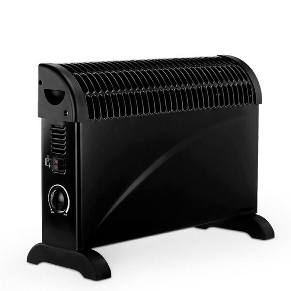 Electric Heater Black 2000W 3 Heat Portable Convector Convection Panel