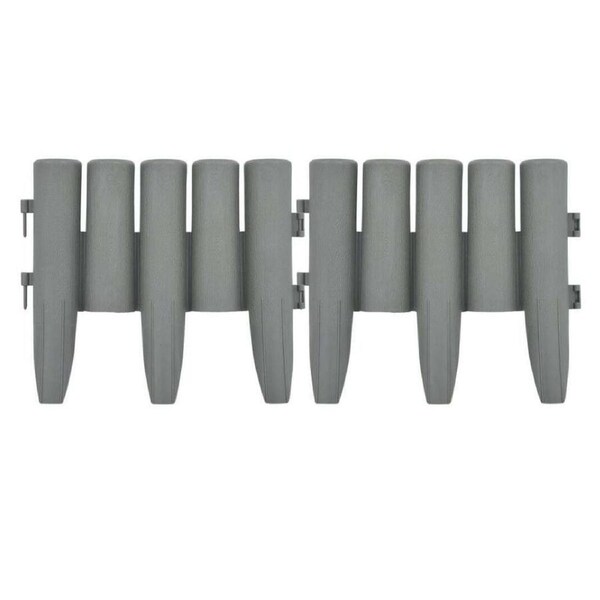 Lawn Border 36 Pcs 10m Decorative Garden Fence Flower Bed Edging Grey