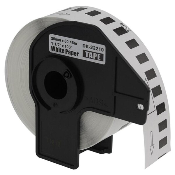 Brother DK-22210 Black on White Thermal Continuous Paper Compatible Label Roll (29mmx30.48m)