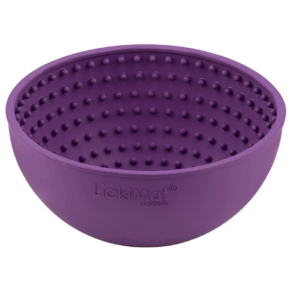 Lickimat 15.5cm Wobble Dog Rubber Bowl Pet Dog Treat Feeding/Feeder Toy Purple