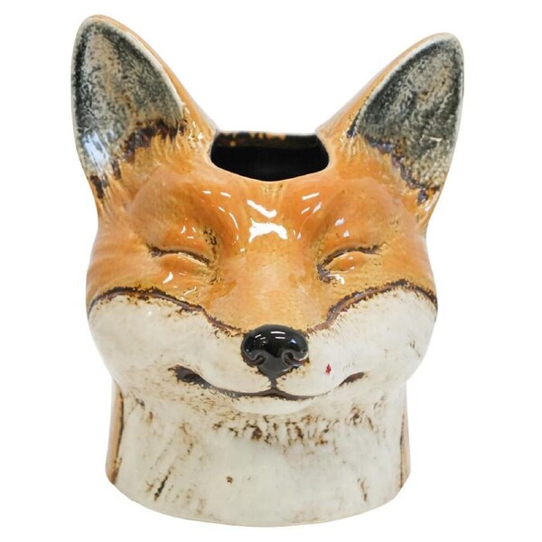 Ceramic 17.5cm Planter Sly Fox Plant Container/Storage Home/Room/Garden Decor