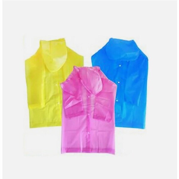 Ozoffer 3x Kids Rain Coat Waterproof Poncho Reusable Plastic Camping Festival
