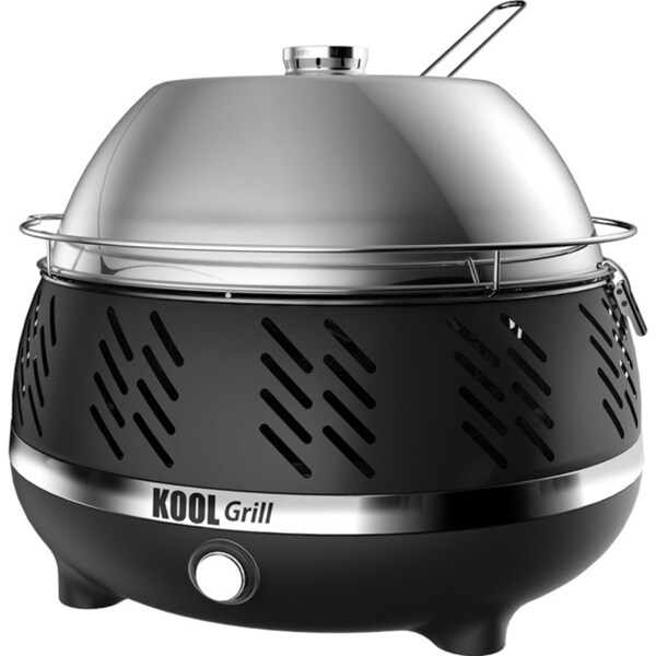 Kool Grill V2 Portable Outdoor Charcoal Grill BBQ/Roaster w/Dome Lid Black 41cm