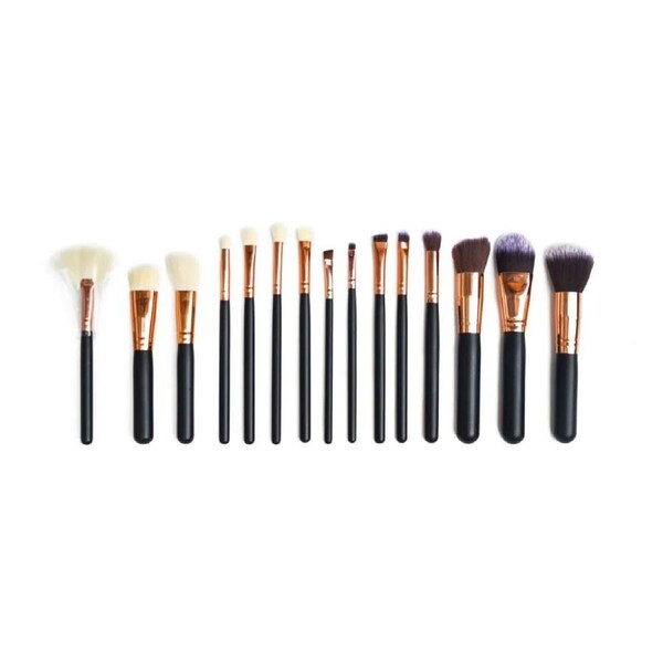 Soft 15Pcs Pro Face Powder Makeup Brushes Set Eyeshader Blending Highlight Tools