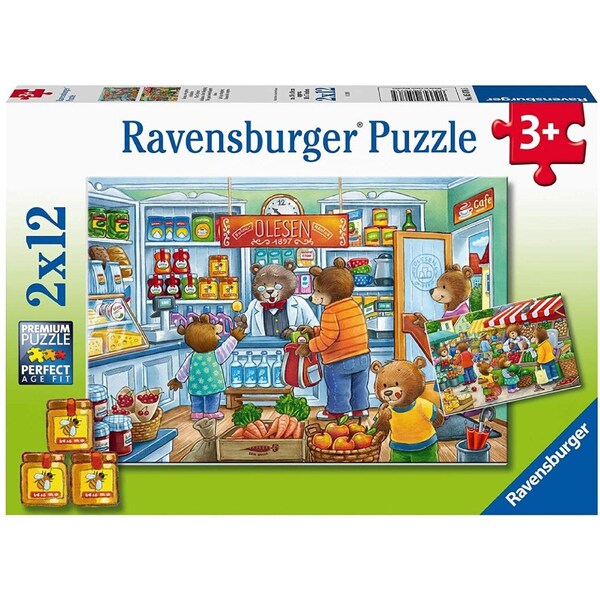 Ravensburger - Lets go Shopping 2x12 Piece Puzzles