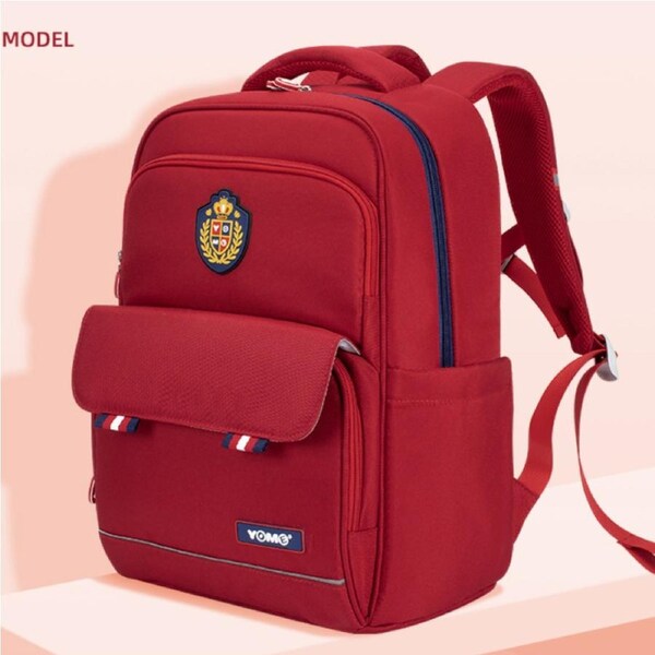 YOME Waterproof Kids School Backpack With Back Support and Airflow For Year 3-6 Student Red