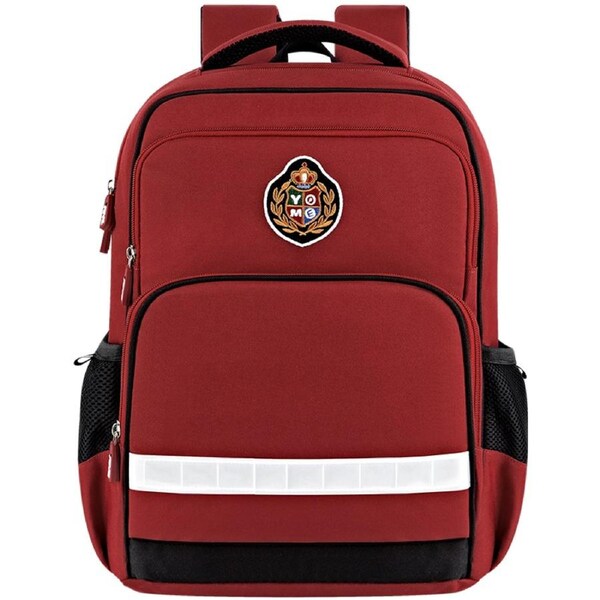YOME Waterproof Kids School Backpack With Back Support and Airflow For Year 3-6 Student Red