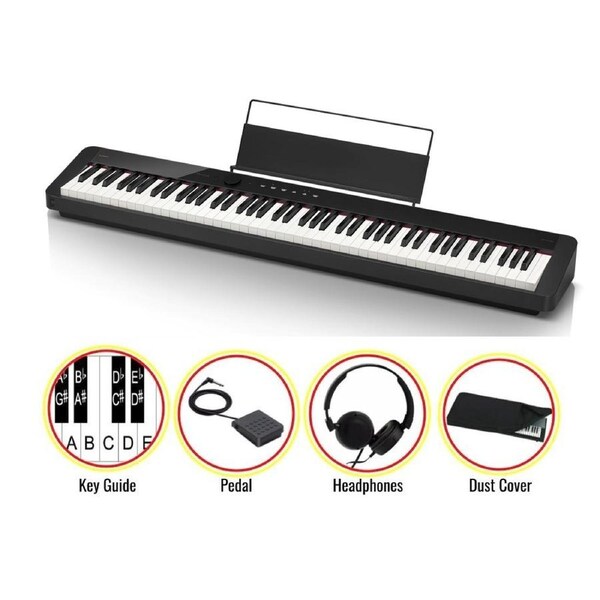 Casio PXS3100BK Portable Digital Piano (Black) w/ Bonus Accessories