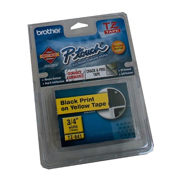 Brother TZe-641 Laminated Tape 18mm x 8m Black on Yellow