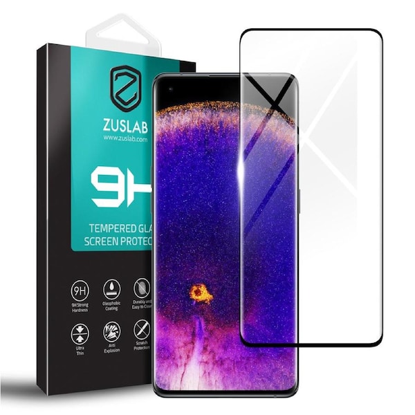 ZUSLAB OPPO Find X5 Pro Tempered Glass Screen Protector Film 9H Hardness for OPPO - Black