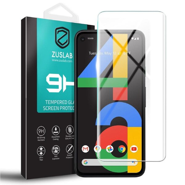 ZUSLAB Pixel 4a 5G Tempered Glass Screen Protector Film 9H Hardness for Google - Clear