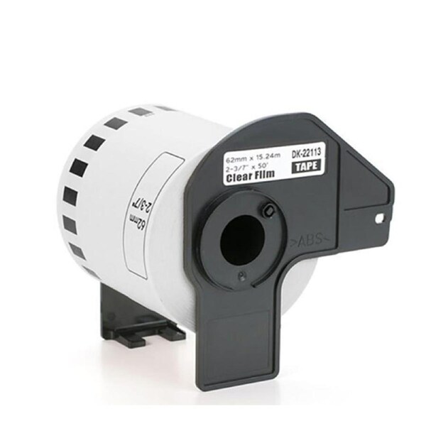 Brother DK-22113 Black on Clear Thermal Continuous Paper Compatible Label Roll (15.24mx62mm)