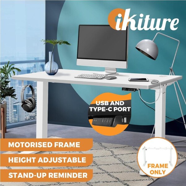 Oikiture Standing Desk Frame Only Height Adjustable Motorised Sit Stand Table