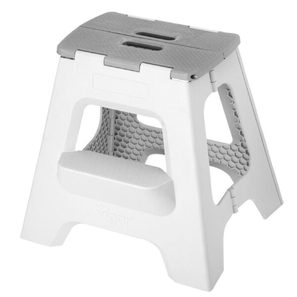 Vigar Folding Stool - 2 Step Grey 40cm