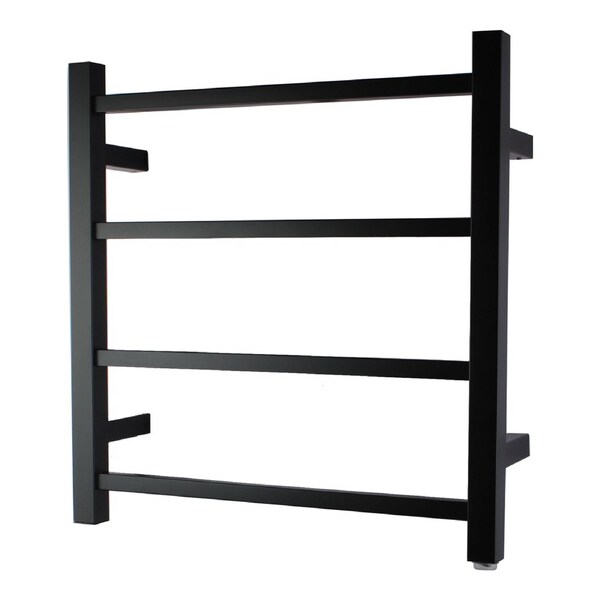 Stainless Steel Electric Heated Towel Rail Warmer Heater Rails Rack Wall Mounted Black 4 Bar