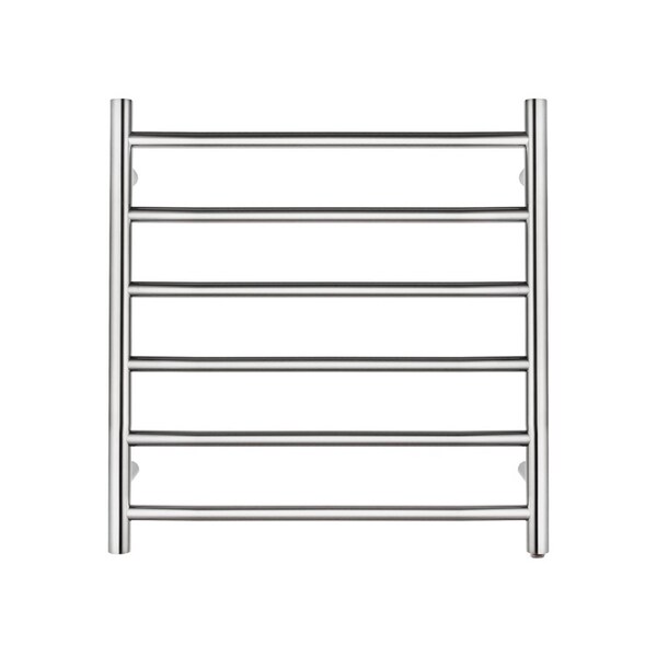 Stainless Steel Round Electric Heated Towel Rail Warmer Heater Rails Rack Wall Mounted Chrome 6 Bar